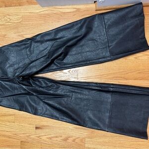 Bardot Black PU Wide Leg Pants